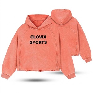 Sweat-shirt à capuche oversize de luxe en molleton de coton épais avec logo en strass, sur mesure - Product Image 1