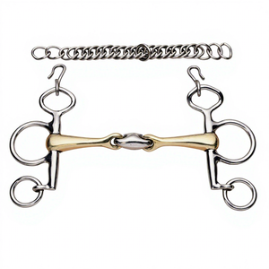Riaz Jamal Mors d'équitation en acier inoxydable avec logo personnalisé, style western, mors Quarter Moon et mors Pelham Dog Bone - Product Image 4