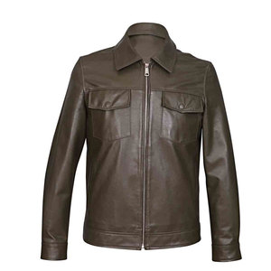 Latest Style Men's Leather Jacket Front Logo Customizable High Quality <b>Winter</b> Best Selling Wholesale - Product Image 1