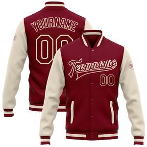 Custom for Crimson Heavyweight Premium Poly Wool <b>Varsity</b> Letterman <b>Bomber</b> <b>Jacket</b> <b>Men</b> Women Oversized Streetwear College Team - Product Image 1