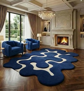Alfombra Moderna Abstracta de Diseño Personalizado, Alfombra Suave de Lujo con Forma Irregular para Decoración de Sala de Estar y Dormitorio - Product Image 1
