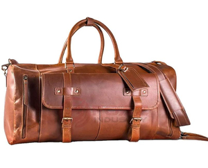 Sacs de sport de luxe en cuir véritable grande capacité, sacs de voyage légers et écologiques en polyester imperméable pour activités de plein air - Product Image 1