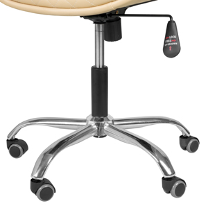 Chaise de technicien des ongles moderne et réglable avec revêtement en cuir PU matelassé diamant, base pivotante et roulettes pour salon de manucure professionnel - Product Image 2