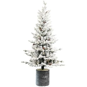 Albero di Natale Artificiale Pre-Illuminato da 6,5 Piedi con 350 Luci, Abete in Vaso per Decorazioni Interne e Portico - Product Image 1