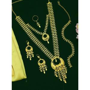 Parure de bijoux collier avec boucles d'oreilles en laiton plaqué or pur parure de bijoux collier design haute qualité Émirats arabes unis Dubaï - Product Image 1