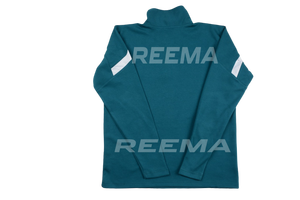 Teal Fleece Polyester <b>Lightweight</b> Shirt Long Sleeve Stripes Stand Collar Zipper Closure Regular Fit Unisex Adult <b>Summer</b> Autumn - Product Image 1
