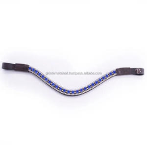 Diadema de cuero negro con incrustaciones de cristales multicolor y diseño de onda, con cierre de botón a presión, precio de fábrica al por mayor. - Product Image 6