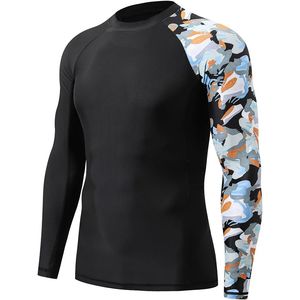 Sublimation <b>Printed</b> Spandex Bjj Rash Guard Rashguard OEM ODM Rash Guard Men Gym <b>Surfing</b> Diving Rashguard Compression Shirts MMA - Product Image 2
