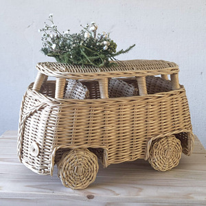 Lindo autobús de juguete de ratán, juguetes de vehículos sostenibles, autobuses de juego imaginativos para niños de alta calidad, tamaños grandes y pequeños - Product Image 5