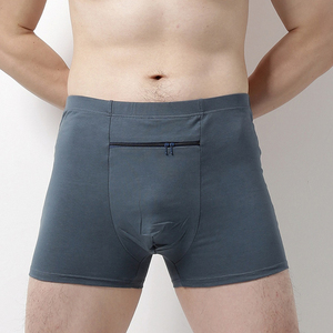 Men Solid Color Boxer Briefs Mid-Rise Spandex/Polyester Knitted Eco-Friendly Anti-Bacterial Breathable Machine-Washable - Product Image 4
