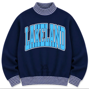 เสื้อสเวตเชิ้ตคอเต่าทรงโอเวอร์ไซส์สำหรับผู้หญิง Lakeland Custom ตกแต่งด้วยผ้ากิ๊งแฮมป์ปักลายด้านหน้า ผลิตจากผ้าฝ้ายฟลีซ ระบายอากาศได้ดี แห้งเร็ว เป็นมิตรต่อสิ่งแวดล้อม - Product Image 1