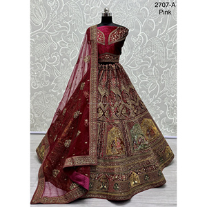 ชุดเจ้าสาวอินเดียกำมะหยี่คอลเลกชันสำหรับเจ้าสาวกับงาน zarkhan โดย fabzone - Product Image 4