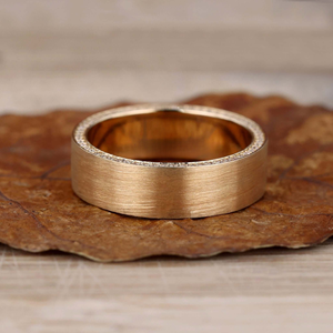 <b>Mens</b> Matte Gold Wedding Band Minimalist Brushed Gold <b>Ring</b> Classic Comfort Fit Wedding <b>Ring</b> <b>for</b> <b>Men</b> - Product Image 4
