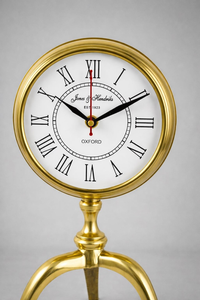 Classic Gold Brass <b>Table</b> <b>Clock</b> with Roman Numeral Dial Vintage Desktop Timepiece Elegant Office Home Decor - Product Image 3