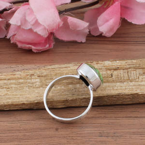 Wholesale Natural Green Copper Turquoise Bezel <b>Set</b> Classic Statement <b>Ring</b> 925 <b>Sterling</b> <b>Silver</b> Jewelry Gemstone Oval Finger Women - Product Image 5