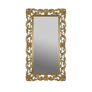 Espejo Decorativo Rectangular Moderno Tallado a Mano en Oro para Piso/Pared, Espejo de Vestir para Dormitorio o Entrada - Product Image 1