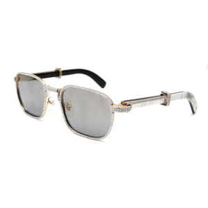 Rectangle <b>Sunglasses</b> Gold Frame Polarized Lenses 100% UV Protection Unisex Outdoor Adult Style - Product Image 1