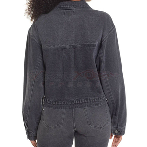 Veste en jean décontractée d'hiver pour femme, col à revers, manches longues, vente en gros, personnalisable, OEM, haute qualité, grade premium, durable, B2B - Product Image 4