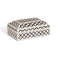 Boîte de rangement à bijoux haut de gamme en os incrusté avec plusieurs compartiments pour bagues, bracelets, boucles d'oreilles et colliers
