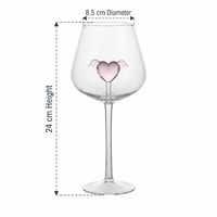 Romantische hartvormige glazen beker voor Valentijnscollecties, relatiegeschenken & displays met liefdesthema