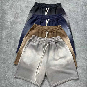 Shorts délavés pour hommes, style vintage, en coton, décontractés, pour l'été, effet délavé, streetwear, coupe décontractée avec poches - Product Image 3