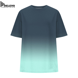 T-shirt oversize de haute qualité pour femme, tunique décontractée à col rond dégradé, tee-shirt d'été ample à épaules tombantes et manches courtes - Product Image 2