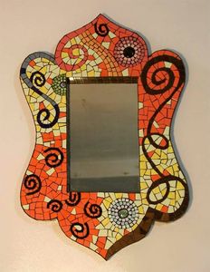 Unique Design Abstract Earth Tone Mosaic <b>Mirror</b> Frame <b>Wall</b> Hanging Decorative <b>Mirror</b> For Natural Home Hotel Interior Decor - Product Image 4