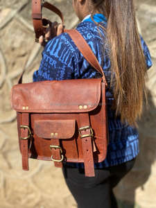 Bolso de mano de cuero de cabra hecho a mano, bandolera elegante de 9x11 pulgadas, bolso de cuero marrón - Product Image 4