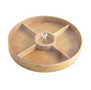 Caja de madera de diseño tradicional para servir frutos secos con compartimentos divididos para fiestas, con un diseño minimalista. - Product Image 1