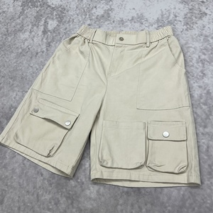 Pantalones Cortos Cargo de Lona para Hombre, Cintura Elástica Media, Estilo Bermuda Informal con Bolsillos - Product Image 1