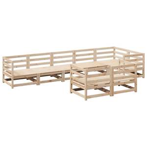 Conjunto de Sofás Modulares Grandes para Jardín, Madera de Pino Sólida Natural, Muebles Elegantes para Exteriores - Product Image 2