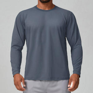 T-shirt décontracté grande taille coupe ajustée à manches longues avec logo imprimé personnalisé, appliques, boutons écologiques, mélange polyester/coton - Product Image 5