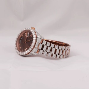 Reloj Clásico de Cuarzo para Mujer, de Acero Inoxidable, Rectangular, con Bisel de Diamantes, Cristal de Zafiro, Visualización de Fecha, Cierre de Mariposa, Esfera de 30 mm - Product Image 3