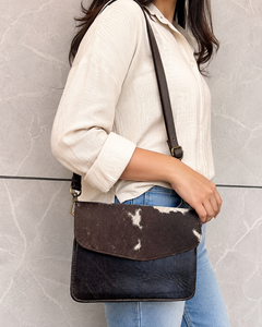 Hair on Hide Leather Handbag Western Cowhide Cross body Sling Purse Stylish Western Purse Handbag - Product Image 2