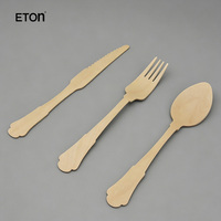 Cuillères à soupe en bois biodégradables écologiques, style baroque vintage premium, manche long de 200 mm en bois de bouleau