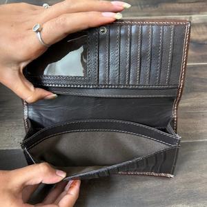 Beautiful Designer Men's Long <b>Wallet</b> Stylish Card Floral Design with Hand Tooled Carving Leather Western Inspired Cash <b>Holder</b> - Product Image 6