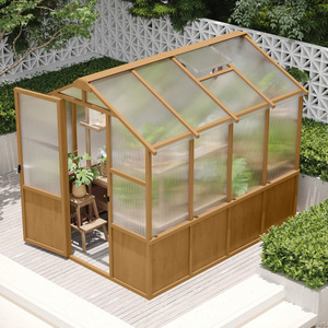 Invernadero tipo casa de flores de madera con ventilación de techo ajustable, estilo walk-in, desde almacén de EE. UU. - Product Image 3