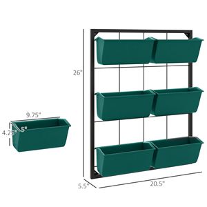 Fioriera a 3 livelli per parete verde con 6 vasi per erbe aromatiche e supporto per piante sospese con drenaggio per fiori e verdure in sistemi idroponici - Product Image 3