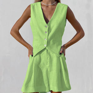 Conjunto Deportivo de Dos Piezas para Mujer, 100% Algodón, Elástico, Cuello en V, Estilo Hip Hop, Forro Polar, Transpirable, para Invierno - Product Image 5