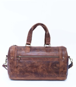 Sac de voyage en cuir marron imperméable de haute qualité pour hommes, sac de voyage d'affaires pour hommes avec logo personnalisé - Product Image 2