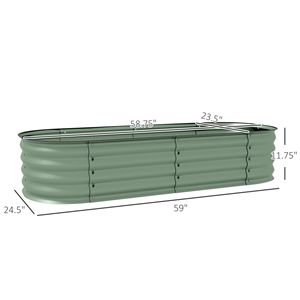 Kit de jardinières galvanisées de grande taille 4,9 pi x 2 pi x 1 pi, potager surélevé en métal avec bordure de sécurité, bac de plantation vert et pots - Product Image 3