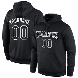 Sweat-shirt à capuche sport noir et blanc, nouvelle conception, personnalisé, cousu sur mesure, vente en gros directe pour les professionnels - Product Image 1
