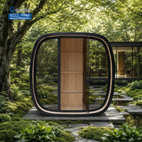 Sauna extérieur de luxe en bois thermo traité avec contrôle intelligent par application Wi-Fi, certifié ETL, pod de bien-être moderne pour jardin hollandais