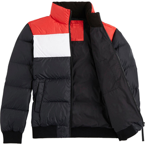 Fabricant de vestes d'hiver matelassées personnalisées pour hommes, veste d'extérieur chaude à col montant et blocs de couleur, doudoune décontractée épaisse, OEM - Product Image 6