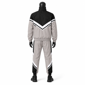 Ensemble de survêtement coupe-vent en nylon froissé personnalisé pour hommes, imperméable, style rétro, pour le jogging, streetwear et sportswear, vente en gros - Product Image 2