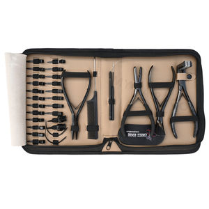 Kit d'outils pour extensions de cheveux noirs avec pince à bandes adhésives, pince à micro-anneaux, outil de dépose de perles et crochets à boucles pour extensions de cheveux - Product Image 1