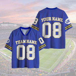 เสื้อฟุตบอลผู้ชายผ้าโพลีเอสเตอร์/คอตตอนผสมแบบสปอร์ตเป็นมิตรกับสิ่งแวดล้อม คุณภาพสูง พร้อมลายปักกราฟิก ไซส์ใหญ่พิเศษ - Product Image 4