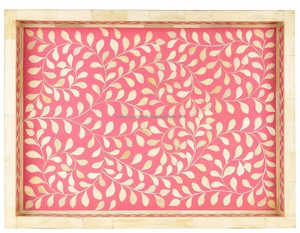 Plateau d'incrustation d'os en bois naturel fabriqué à la main assiette de service personnalisée de haute qualité pour les restaurants à la maison hôtels directement-classique - Product Image 1