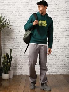 Sweat-shirts unisexes surdimensionnés en coton de haute qualité, avec logo imprimé, en molleton épais, couleur verte, personnalisables, pour hommes - Product Image 6