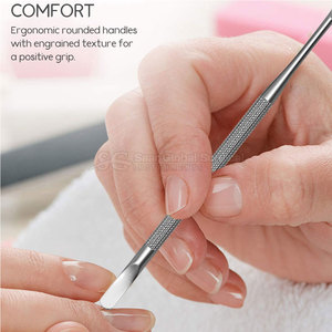 Pousse-ongles élégant en acier inoxydable de qualité supérieure avec construction durable, bords lisses, design ergonomique, double extrémité pour manucure - Product Image 3